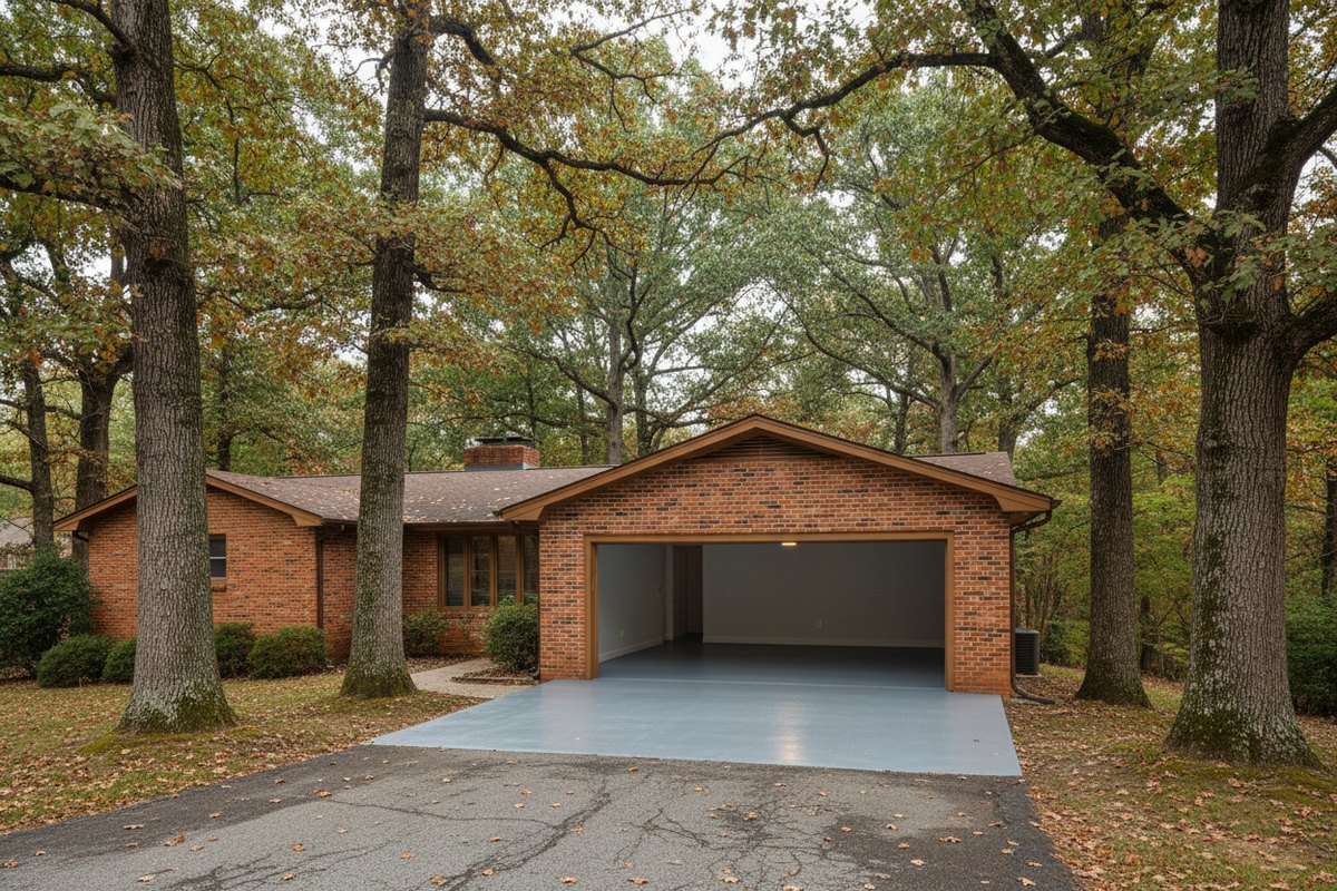 Epoxy-coated garage floor at a Oak Ridge, TN home