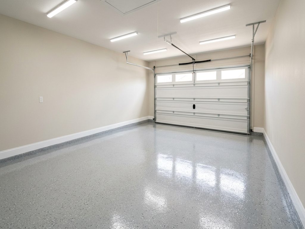 A high-gloss epoxy garage floor, illustrative example